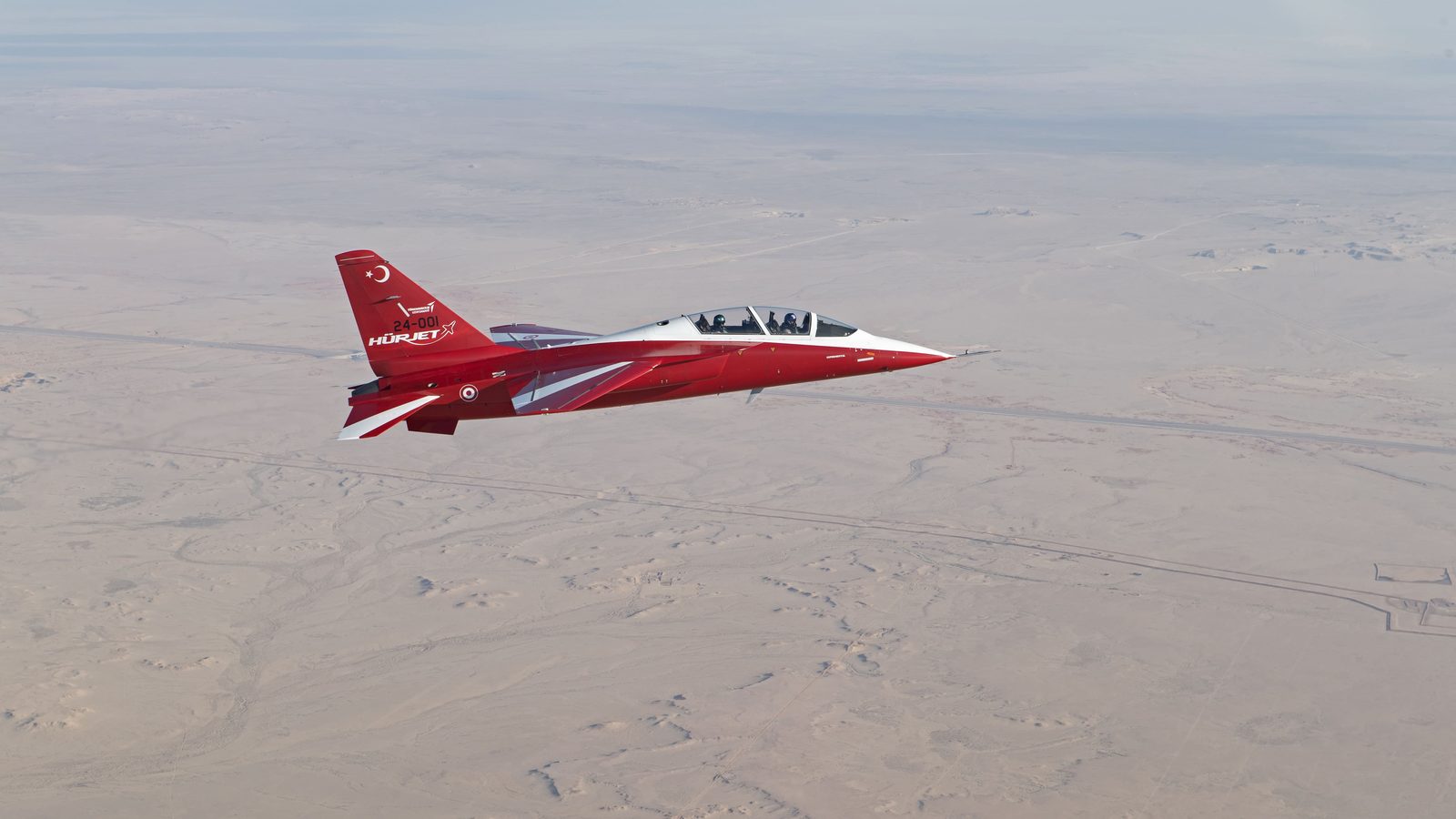Jet trainer on a test flight