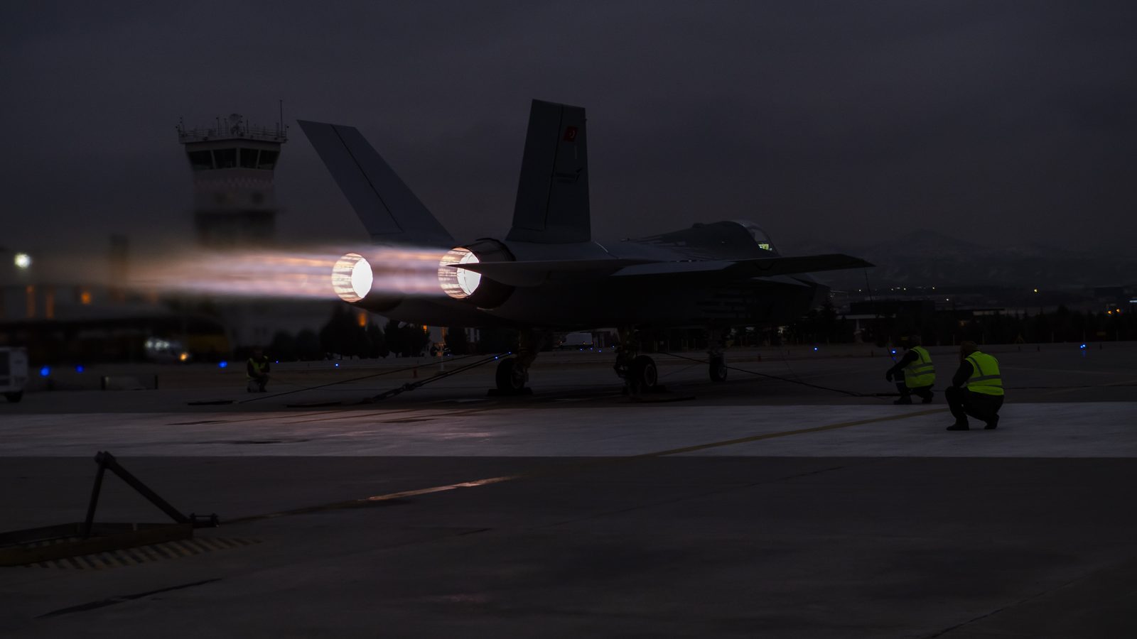 Fighter aircraft on a flight test sortie